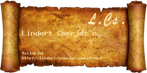 Lindert Cserjén névjegykártya
